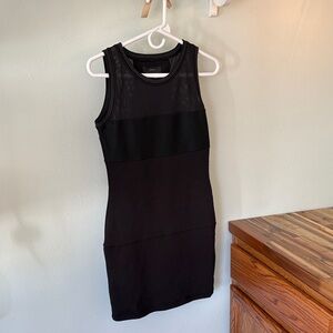 Diesel Black Mesh Panel Mini Dress